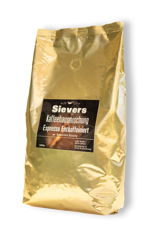 Espresso Entkoffeiniert - Sievers Kaffeehausmischung - Sievers - Das Kaffeehaus in Braunschweig und Gifhorn