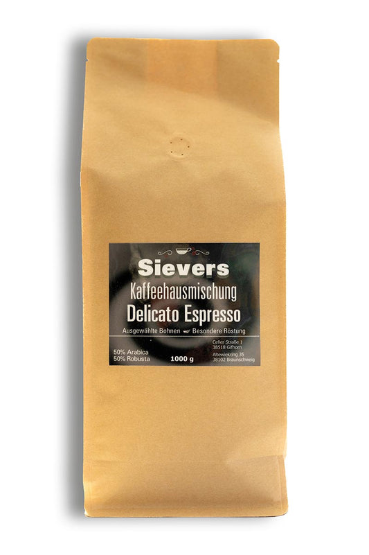 Delicato Espresso - Sievers Kaffeehausmischung - Sievers - Das Kaffeehaus in Braunschweig und Gifhorn