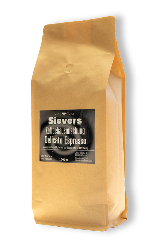 Delicato Espresso - Sievers Kaffeehausmischung - Sievers - Das Kaffeehaus in Braunschweig und Gifhorn